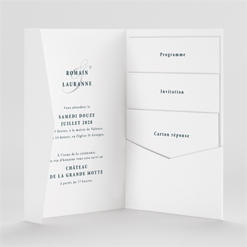 Faire-part mariage en relief pocketfold - Intérieur du faire-part