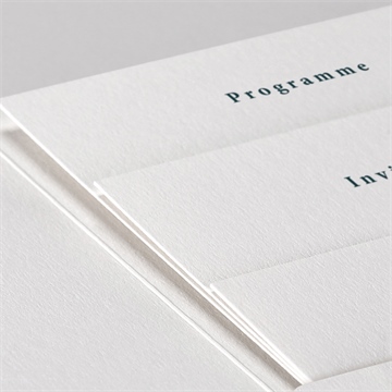 Faire-part mariage en relief pocketfold - Détail du faire-part
