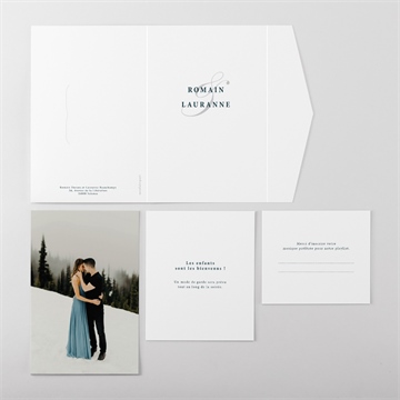 Faire-part mariage en relief pocketfold - Vue ensemble extérieur