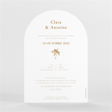 Faire-part mariage délicatesse végétale - Dos du faire-part