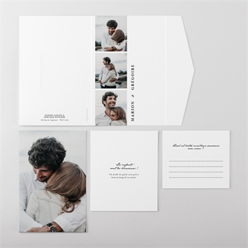 Faire-part mariage epuré pocketfold - Vue ensemble extérieur