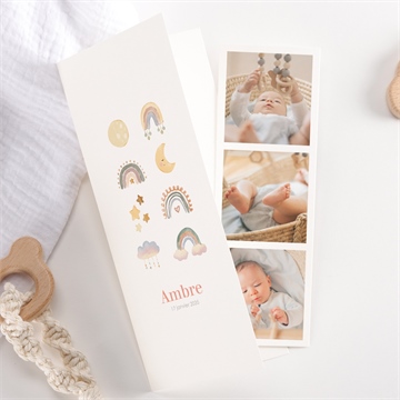 Faire-part naissance nuages & arc en ciel