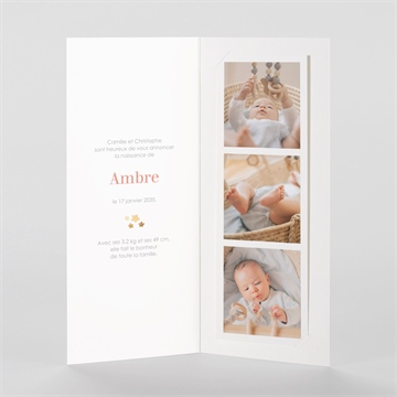 Faire-part naissance nuages & arc en ciel - Intérieur du faire-part