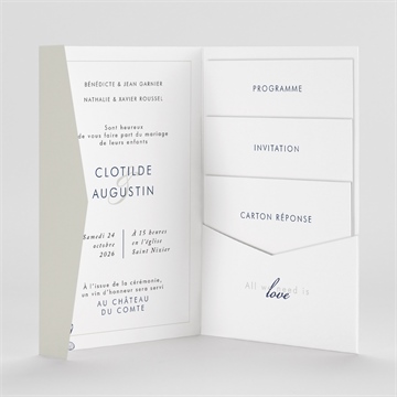 Faire-part mariage esperluette pocketfold - Intérieur du faire-part