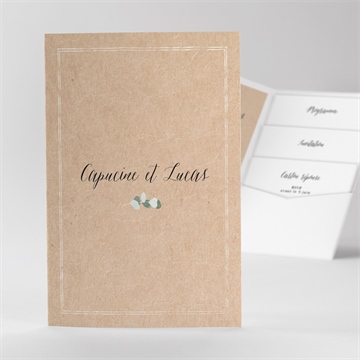 Faire-part mariage eucalyptus pocketfold
