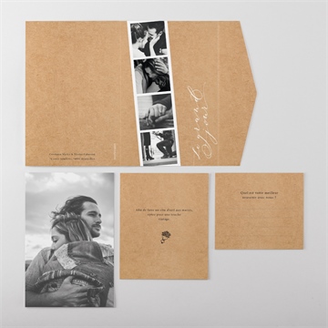 Faire-part mariage photomaton pocketfold - Vue ensemble extérieur