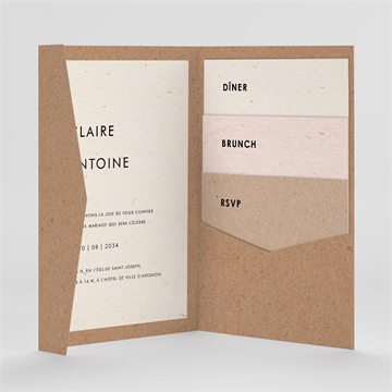 Faire-part mariage se rejoindre - Intérieur du faire-part