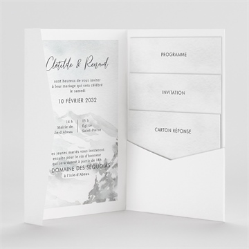 Faire-part mariage montagnes - Intérieur du faire-part