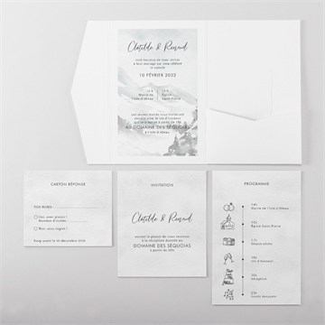 Faire-part mariage montagnes - Vue d'ensemble intérieur