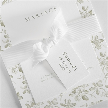 Faire-part mariage fleuri - Détail du faire-part