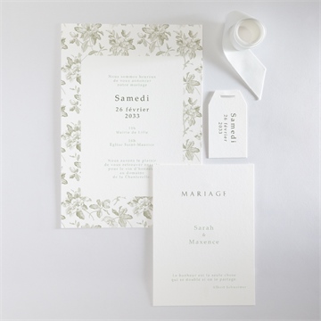 Faire-part mariage fleuri - Vue d'ensemble