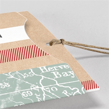 Faire-part mariage voyage voyage pochette duo - Détail du faire-part