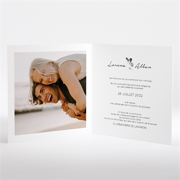 Faire-part mariage pastel - Intérieur du faire-part