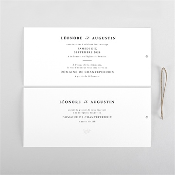 Faire-part mariage sublime pochette duo - Cartes intérieures recto