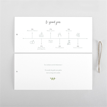 Faire-part mariage balade champetre pochette duo - Cartes intérieures verso