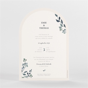 Faire-part mariage bel eclat arche - Dos du faire-part