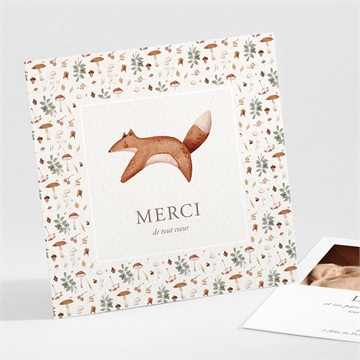 Remerciement naissance renard automne magnet