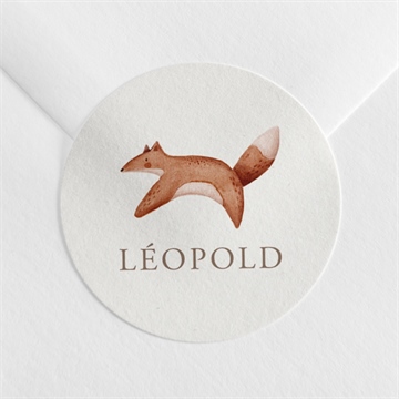 Sticker naissance renard automne