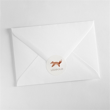 Sticker naissance renard automne - Mise en situation