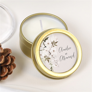 Bougie mariage orchidées