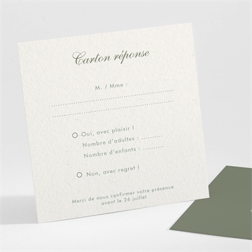 Carton réponse mariage romance portrait dorure