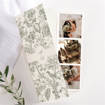 Remerciement mariage romance portrait dorure