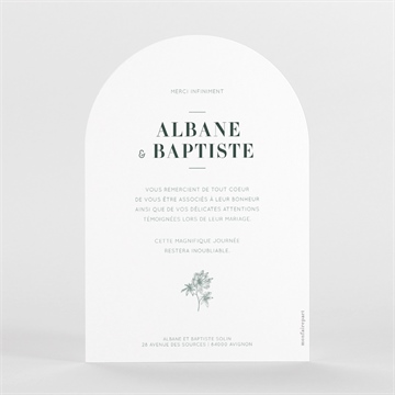 Remerciement mariage sculpture - Dos du faire-part