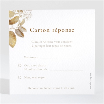 Carton réponse mariage délicatesse végétale