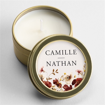 Bougie mariage en automne or