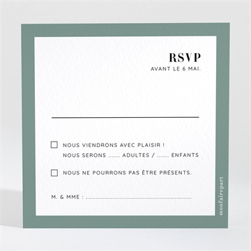 Carton réponse mariage annonce minimaliste