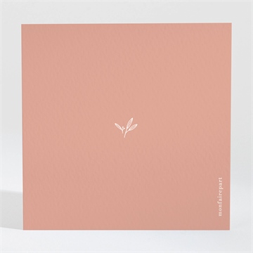 Carton d'invitation mariage terracotta initiales - Dos du carton