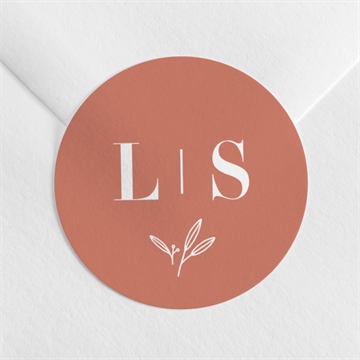 Sticker mariage terracotta initiales