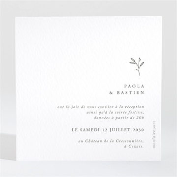 Carton d'invitation mariage douce terracotta - Dos du carton