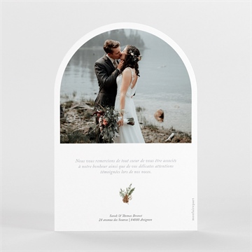 Remerciement mariage noël - Dos du faire-part