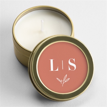 Bougie mariage terracotta initiales