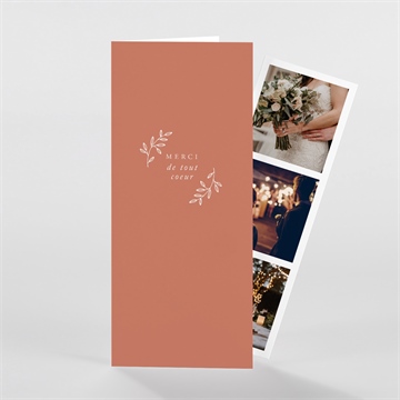 Remerciement mariage douce terracotta