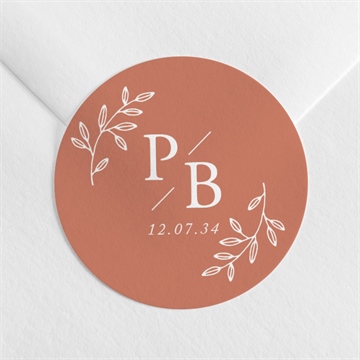 Sticker mariage douce terracotta avec graines