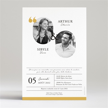 Faire-part mariage gatsby argent