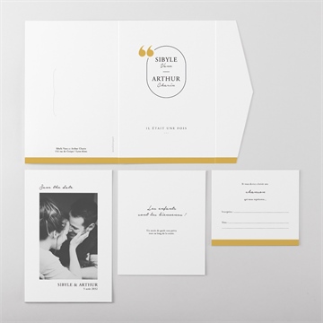 Faire-part mariage gatsby pocketfold - Vue ensemble extérieur