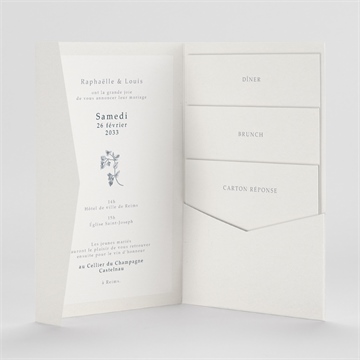 Faire-part mariage tropiques pocketfold - Intérieur du faire-part