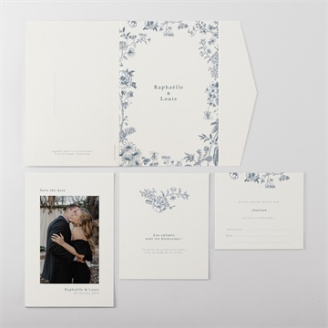 Faire-part mariage tropiques pocketfold - Vue ensemble extérieur