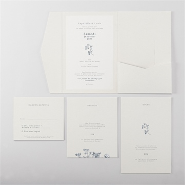 Faire-part mariage tropiques pocketfold - Vue d'ensemble intérieur