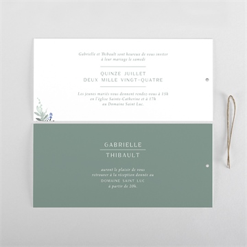 Faire-part mariage poésie aquarelle pochette duo - Cartes intérieures recto