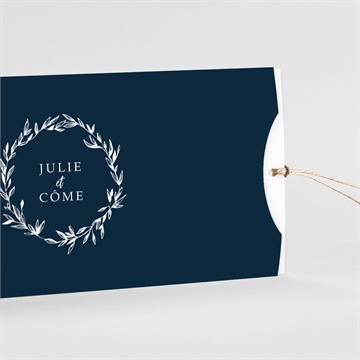 Faire-part mariage bleu minéral pochette duo