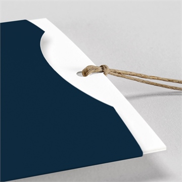 Faire-part mariage bleu minéral pochette duo - Détail du faire-part