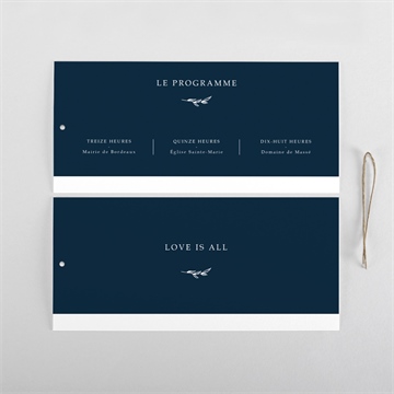 Faire-part mariage bleu minéral pochette duo - Cartes intérieures verso
