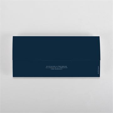 Faire-part mariage bleu minéral pochette duo - Dos du faire-part
