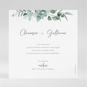 Remerciement mariage lyrisme - Dos du remerciement