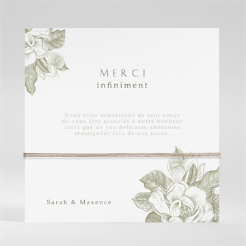 Remerciement mariage fleuri - Dos de la carte