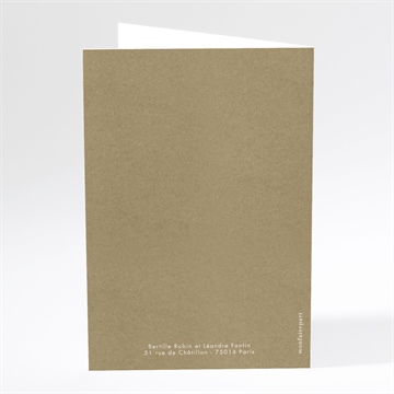 Faire-part mariage festivités plié portrait - Dos du faire-part